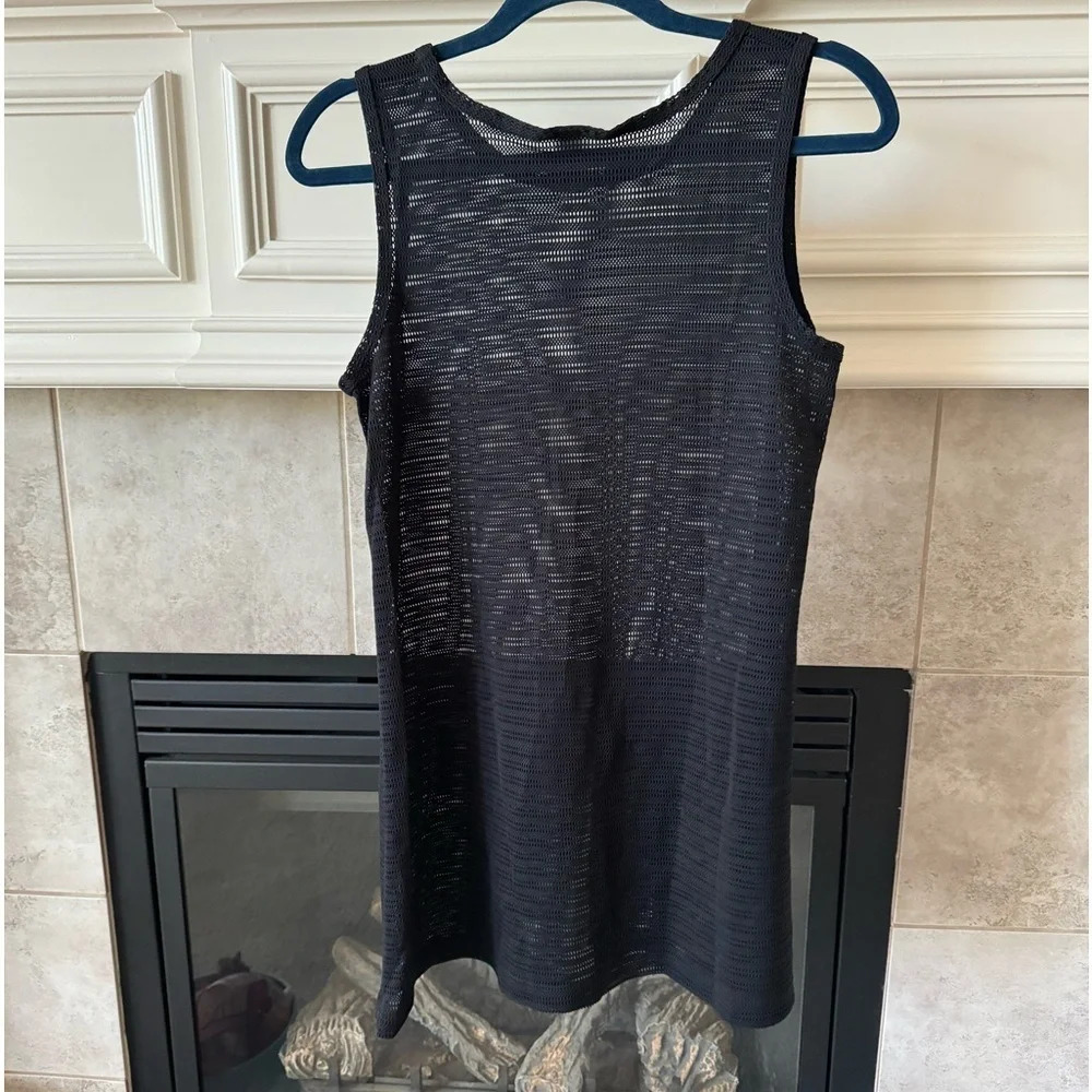 Sessa Beach Cover Up Netting lightweight sleeveless Black -Size Small/Med
